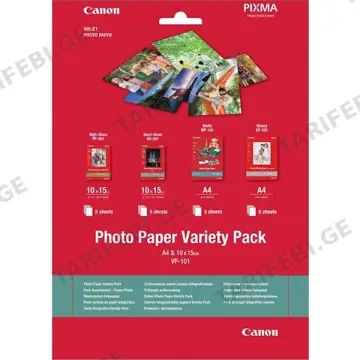 ფოტო ქაღალდი CANON 0775B079AA VP-101 PHOTO PAPER (10 X 15+A4 20 SHEET)