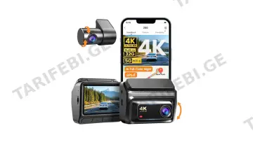 ვიდეო რეგისტრატორი DDPAI Z60 2026 4K Dashcam 140°, WIFI GPS, Bluetooth Front and Rear Cam, Car Video Recorder, Black