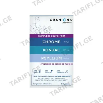 ქრომი კონჯაკი და ფსილიუმი 60 კაფსულა გრანიო - Granions