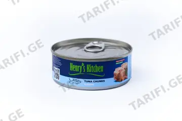 თევზის კონსერვი /Henry's Kitchen/თინუსის ფილე წყალში/140გრ