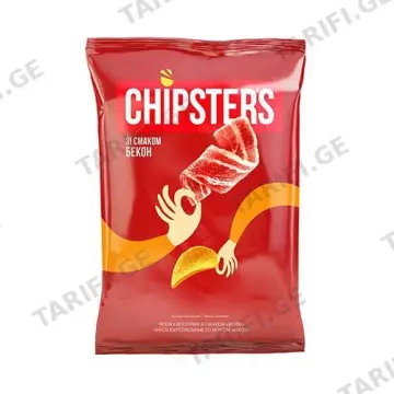 ჩიფსი "CHIPSTERS" კარტოფილის ნატურალური ბეკონის გემო 110/120 გრ