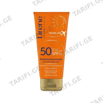 მზისგან დამცავი ტანის ლოსიონი SPF50 Travel 90მლ 4326 ლირენე - Lirene
