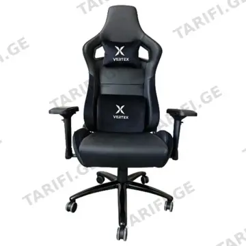 გეიმერული სავარძელი VERTEX PREDATOR შავი მანქანის ტყავი