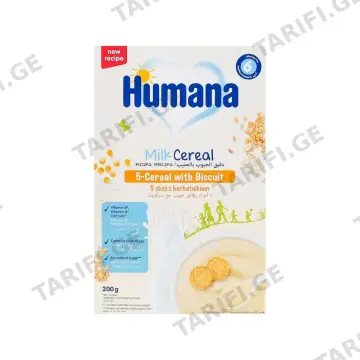 ფაფა რძიანი 5 მარცვალი კექსით 200 გ 3016 ჰუმანა - Humana