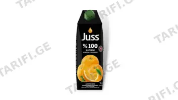 JUSS ფორთოხლის წვენი 100%-1ლ