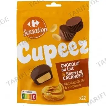 Carrefour Sensation არაქისის რძიანი შოკოლადის ბონბონი, 215 გ